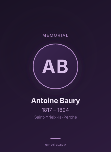 Memorial portrait of Antoine Baury