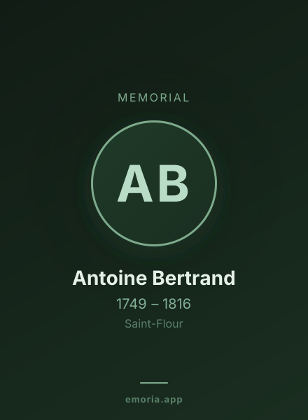Memorial portrait of Antoine Bertrand