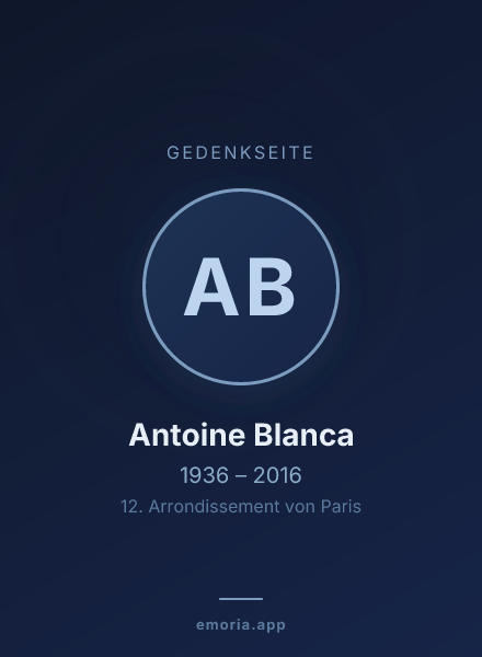 Gedenkportrait von Antoine Blanca