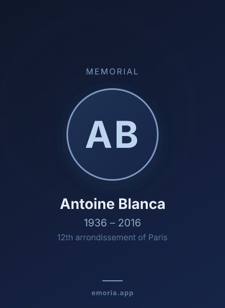Memorial portrait of Antoine Blanca