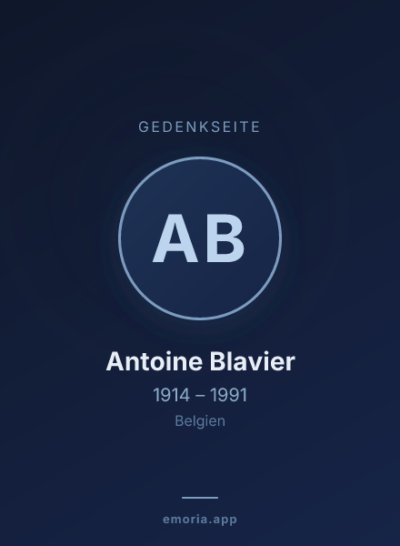 Gedenkportrait von Antoine Blavier