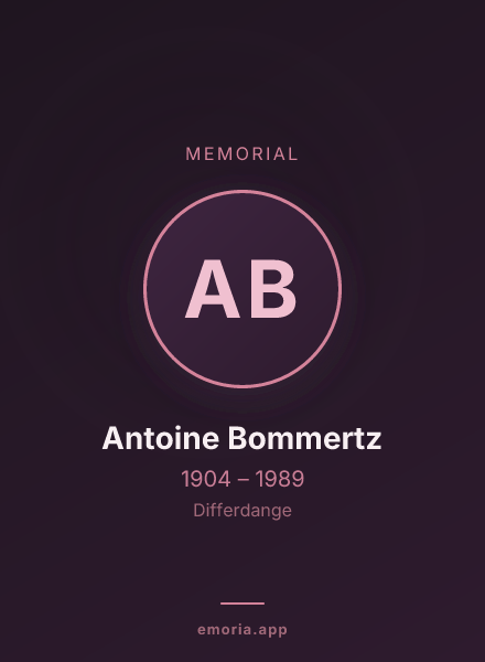 Memorial portrait of Antoine Bommertz