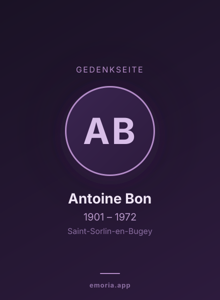 Gedenkportrait von Antoine Bon