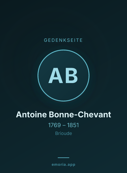 Gedenkportrait von Antoine Bonne-Chevant