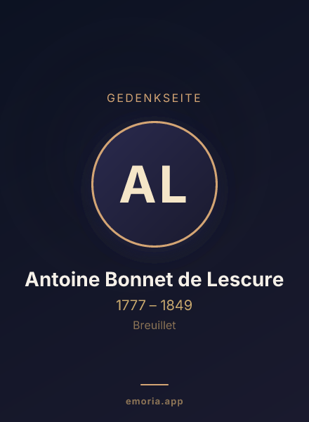 Gedenkportrait von Antoine Bonnet de Lescure