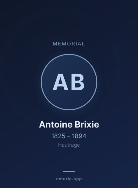 Memorial portrait of Antoine Brixie