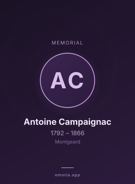 Memorial portrait of Antoine Campaignac