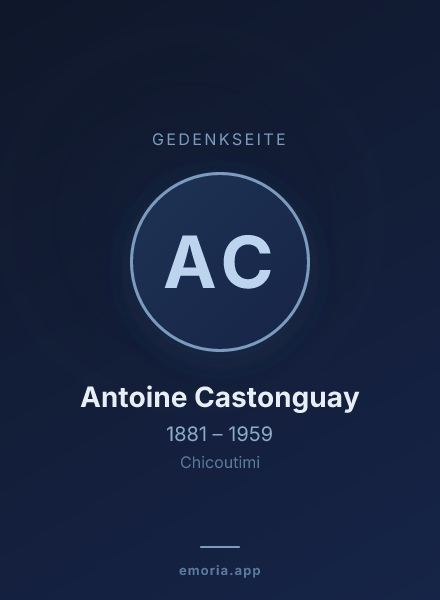 Gedenkportrait von Antoine Castonguay