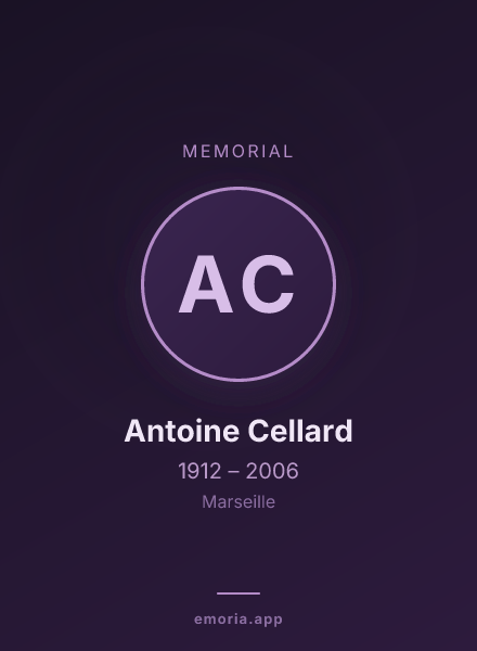 Memorial portrait of Antoine Cellard