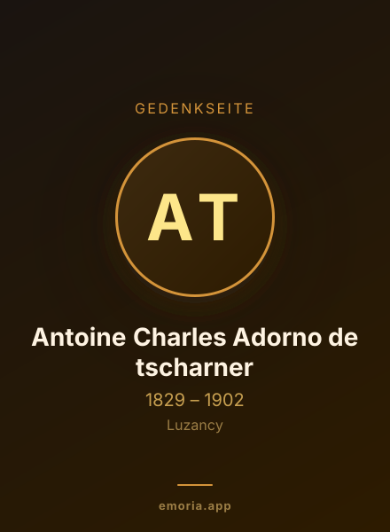 Gedenkportrait von Antoine Charles Adorno de tscharner