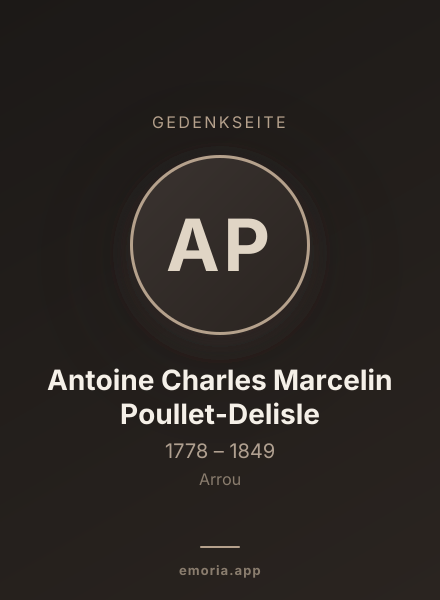 Gedenkportrait von Antoine Charles Marcelin Poullet-Delisle