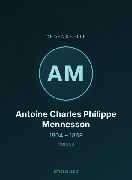 Gedenkportrait von Antoine Charles Philippe Mennesson