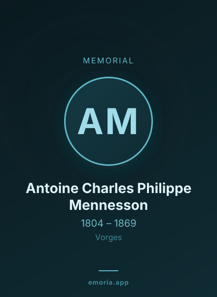 Memorial portrait of Antoine Charles Philippe Mennesson