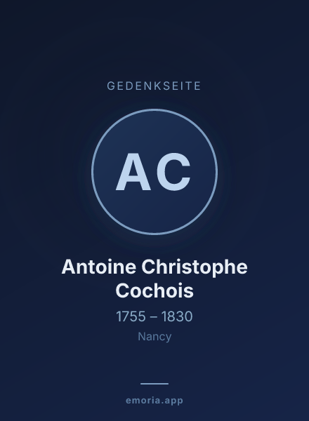 Gedenkportrait von Antoine Christophe Cochois