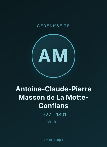 Gedenkportrait von Antoine-Claude-Pierre Masson de La Motte-Conflans