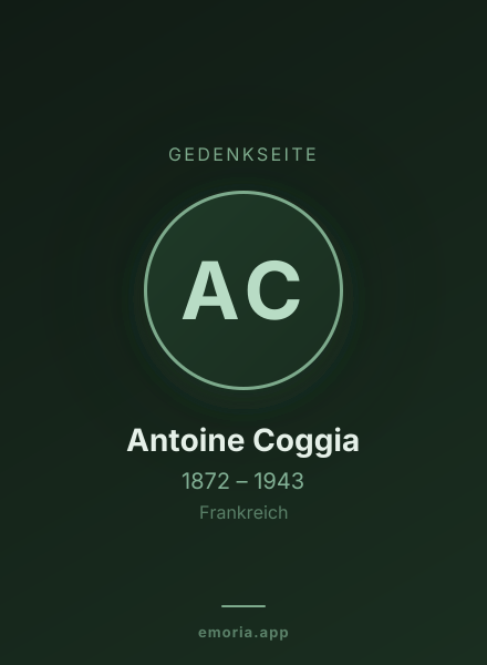 Gedenkportrait von Antoine Coggia