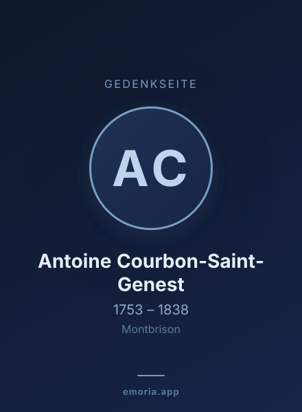 Gedenkportrait von Antoine Courbon-Saint-Genest