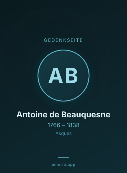 Gedenkportrait von Antoine de Beauquesne