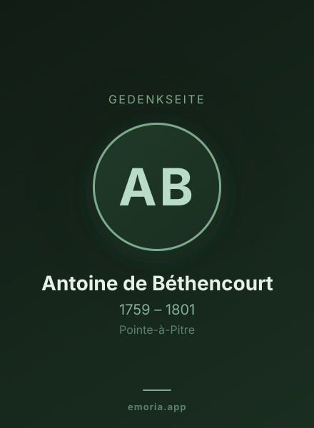 Gedenkportrait von Antoine de Béthencourt