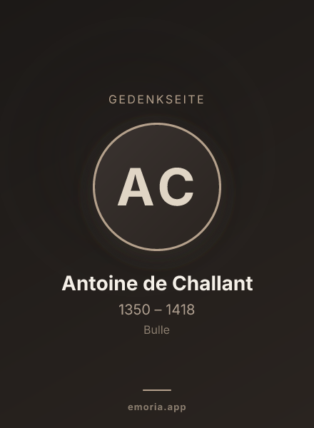 Gedenkportrait von Antoine de Challant