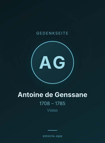 Gedenkportrait von Antoine de Genssane