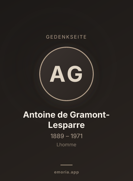 Gedenkportrait von Antoine de Gramont-Lesparre
