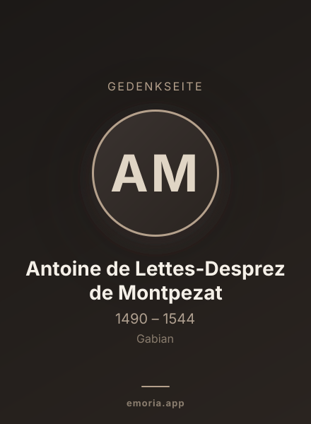 Gedenkportrait von Antoine de Lettes-Desprez de Montpezat
