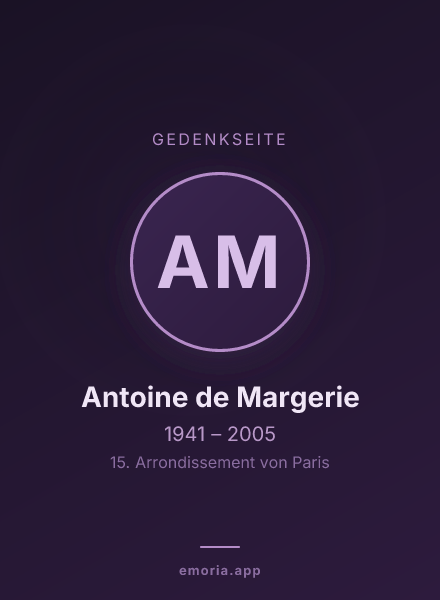 Gedenkportrait von Antoine de Margerie