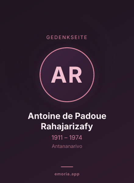 Gedenkportrait von Antoine de Padoue Rahajarizafy