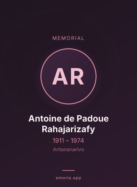 Memorial portrait of Antoine de Padoue Rahajarizafy