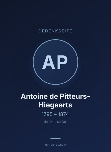 Gedenkportrait von Antoine de Pitteurs-Hiegaerts