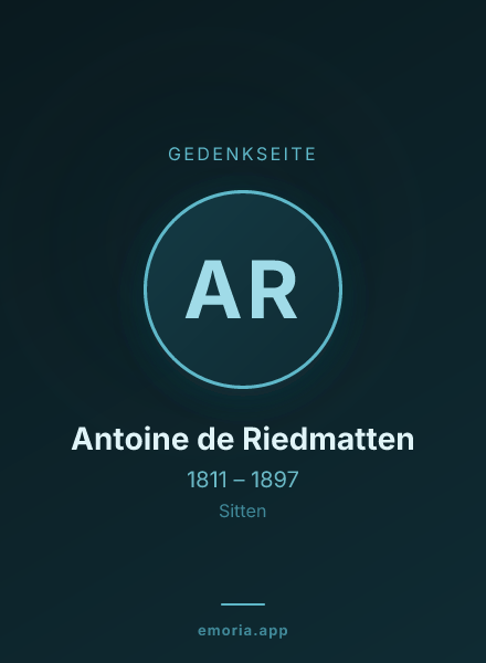 Gedenkportrait von Antoine de Riedmatten