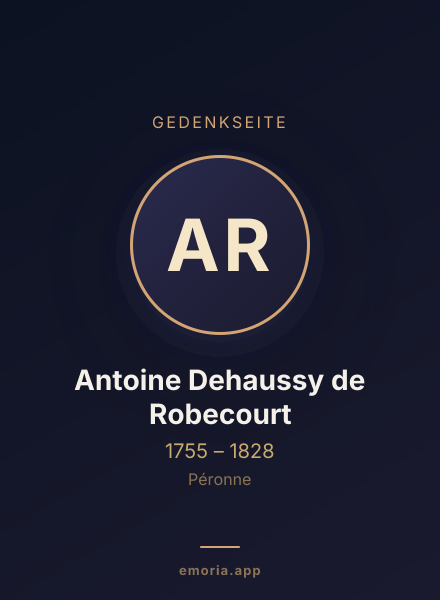 Gedenkportrait von Antoine Dehaussy de Robecourt