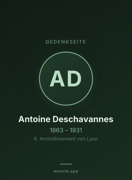 Gedenkportrait von Antoine Deschavannes