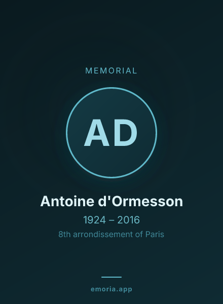 Memorial portrait of Antoine d'Ormesson