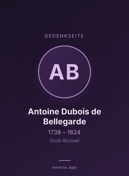 Gedenkportrait von Antoine Dubois de Bellegarde