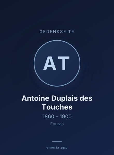 Gedenkportrait von Antoine Duplais des Touches