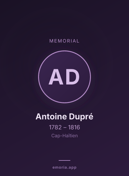 Memorial portrait of Antoine Dupré