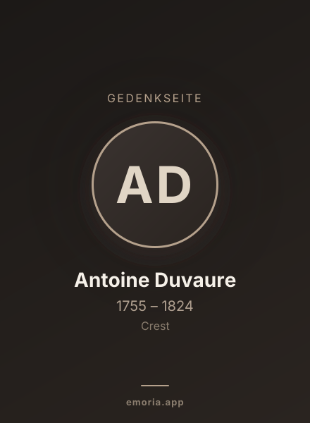 Gedenkportrait von Antoine Duvaure