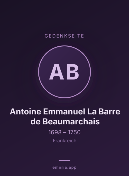 Gedenkportrait von Antoine Emmanuel La Barre de Beaumarchais