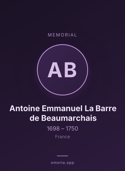 Memorial portrait of Antoine Emmanuel La Barre de Beaumarchais