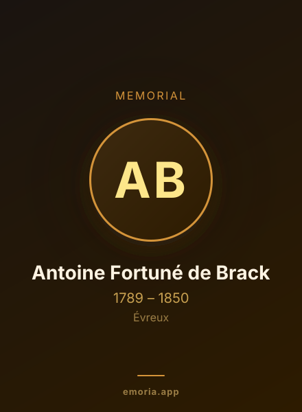 Memorial portrait of Antoine Fortuné de Brack