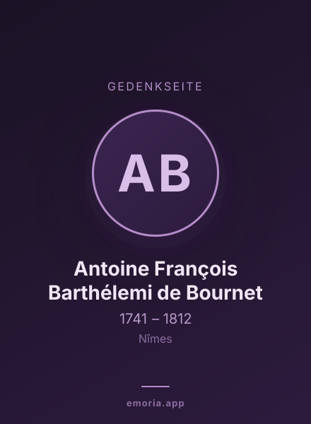 Gedenkportrait von Antoine François Barthélemi de Bournet