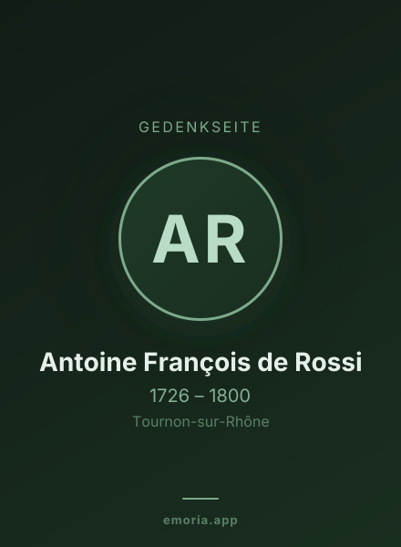 Gedenkportrait von Antoine François de Rossi