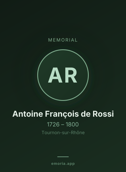 Memorial portrait of Antoine François de Rossi
