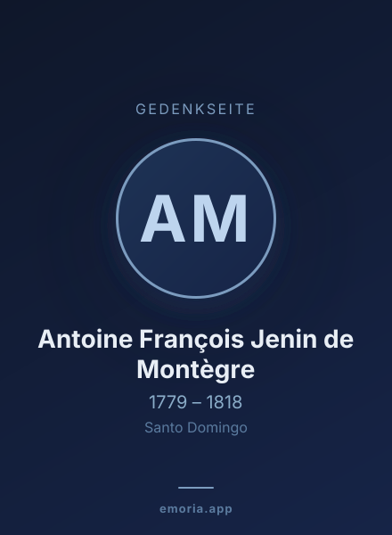 Gedenkportrait von Antoine François Jenin de Montègre
