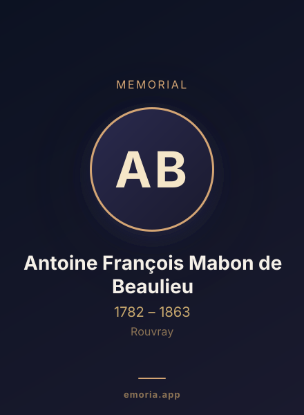 Memorial portrait of Antoine François Mabon de Beaulieu