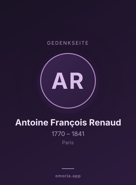 Gedenkportrait von Antoine François Renaud