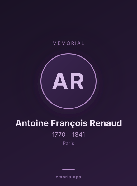 Memorial portrait of Antoine François Renaud