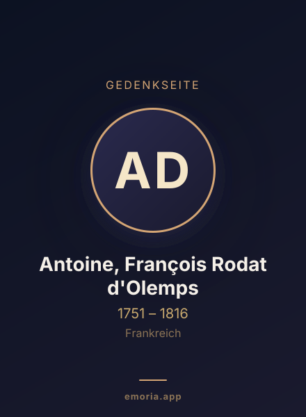 Gedenkportrait von Antoine, François Rodat d'Olemps